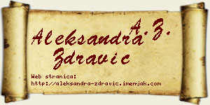 Aleksandra Zdravić vizit kartica
